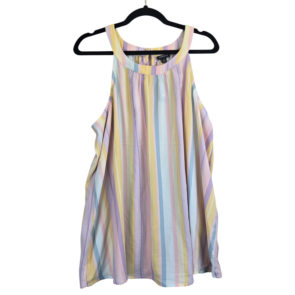 NWT‎ Torrid Pastel Stripe Halter Neck Cami Tank Top Plus Size 1X 14/16 Easter